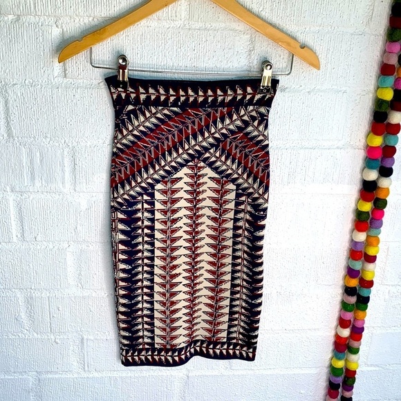 BCBGMAXAZRIA Stretch Leger Pencil Bodycon Knee Length High Waisted Skirt sz XXS - Picture 2 of 7